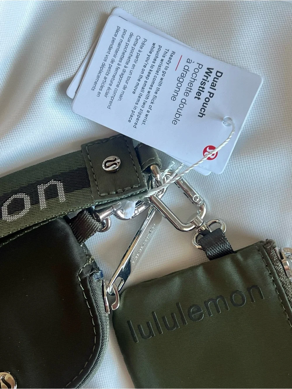 Lululemon Dual Pouch Wristlet – Dark Olive (NWT)